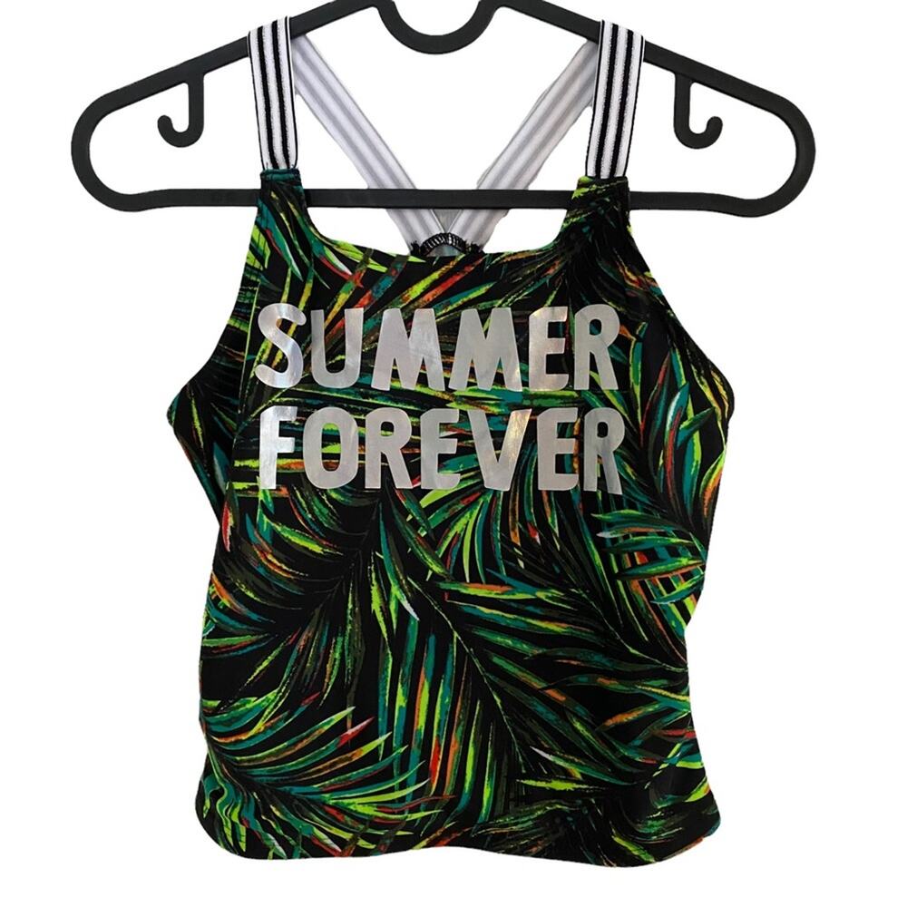 Summer Forever Tankini Swim top brand new without tag tropical Girls L (10/12)
